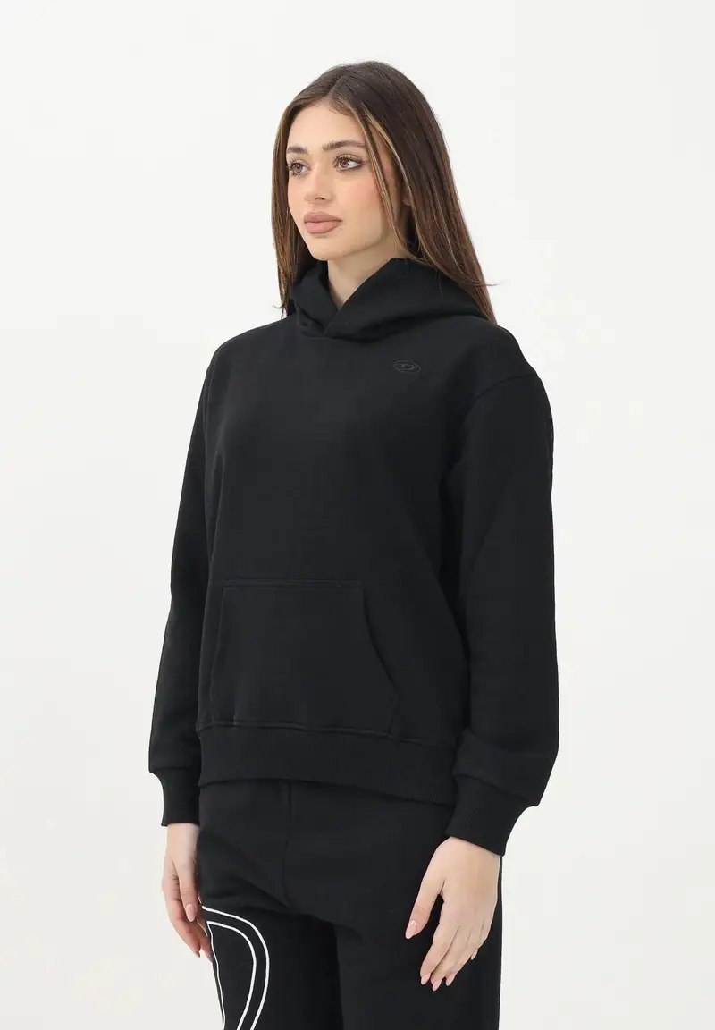 DIESEL Felpa con cappuccio Smacshoodmegovald nera per donna, ragazzi e bambini