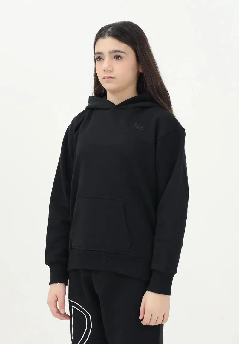 DIESEL Felpa con cappuccio Smacshoodmegovald nera per donna, ragazzi e bambini miniatura 3