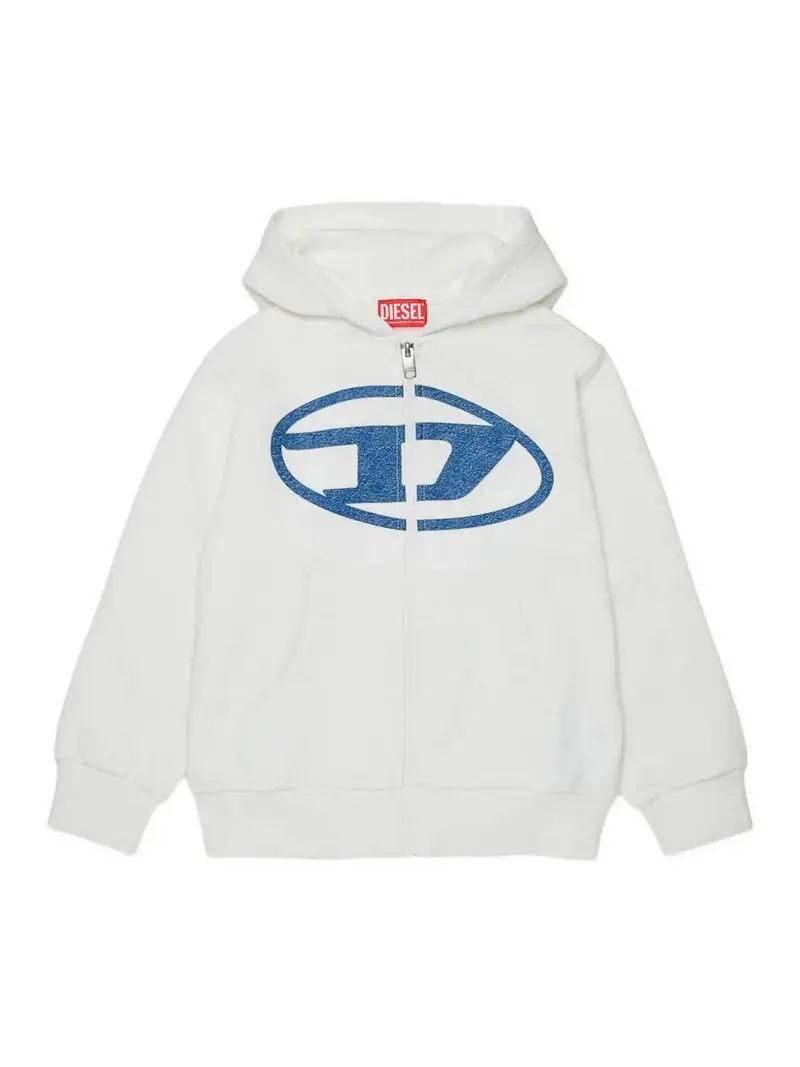 Felpa Con Logo Bianco