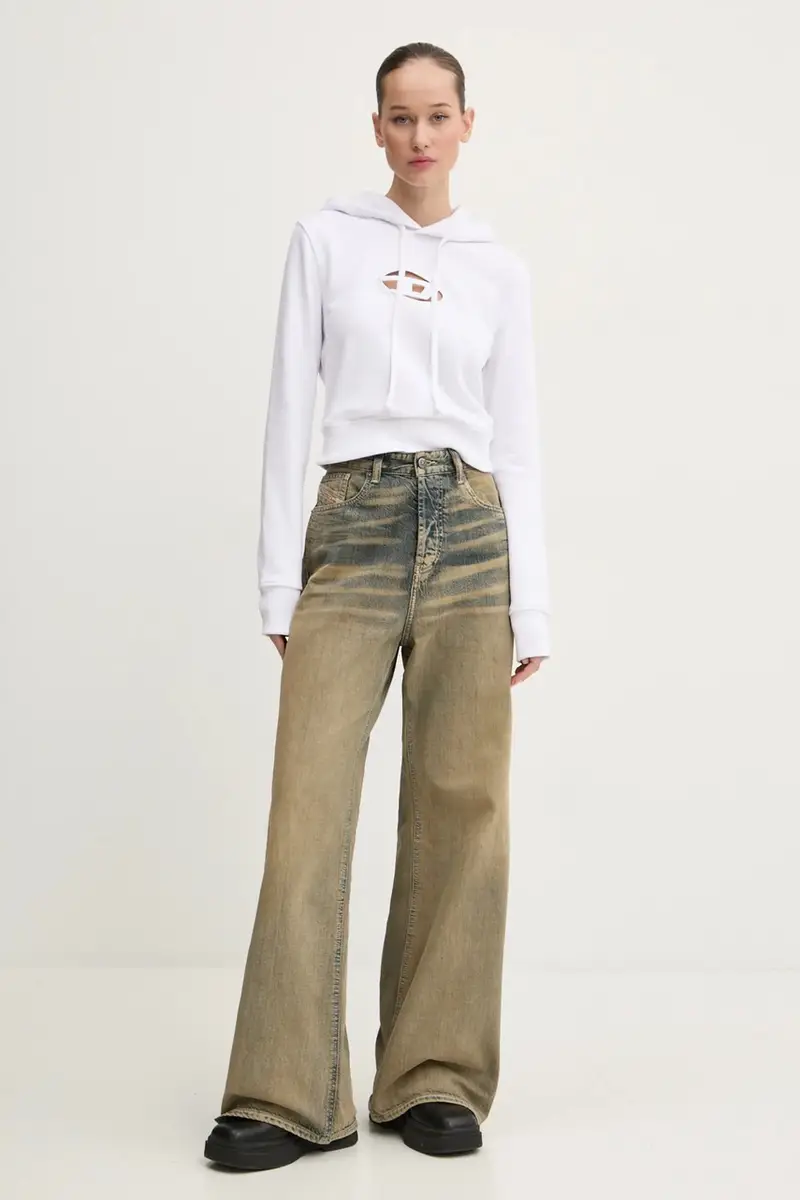 felpa F-SLIMMY-HOOD-OD donna colore bianco con cappuccio con applicazione A15714.0GRAC miniatura 2