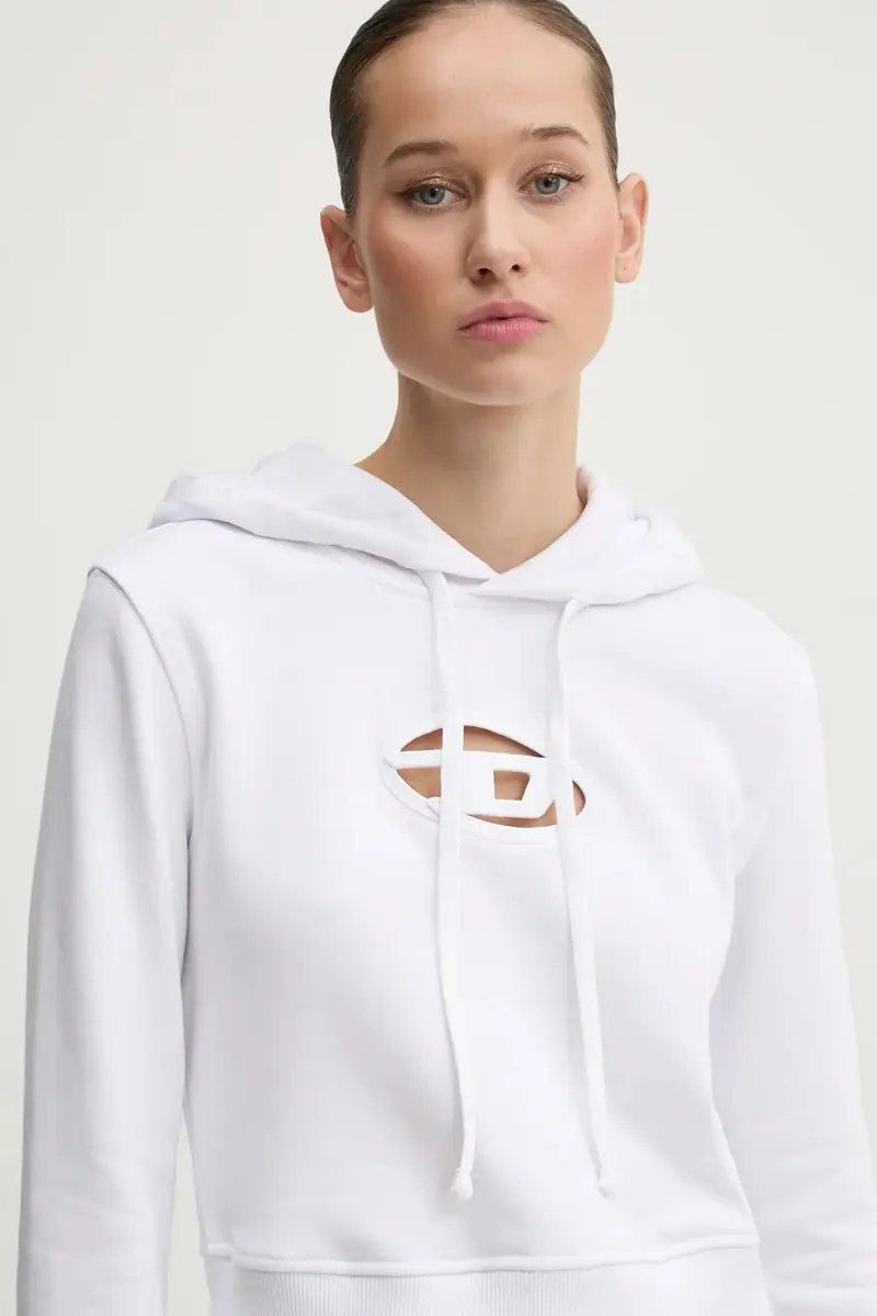 felpa F-SLIMMY-HOOD-OD donna colore bianco con cappuccio con applicazione A15714.0GRAC miniatura 4