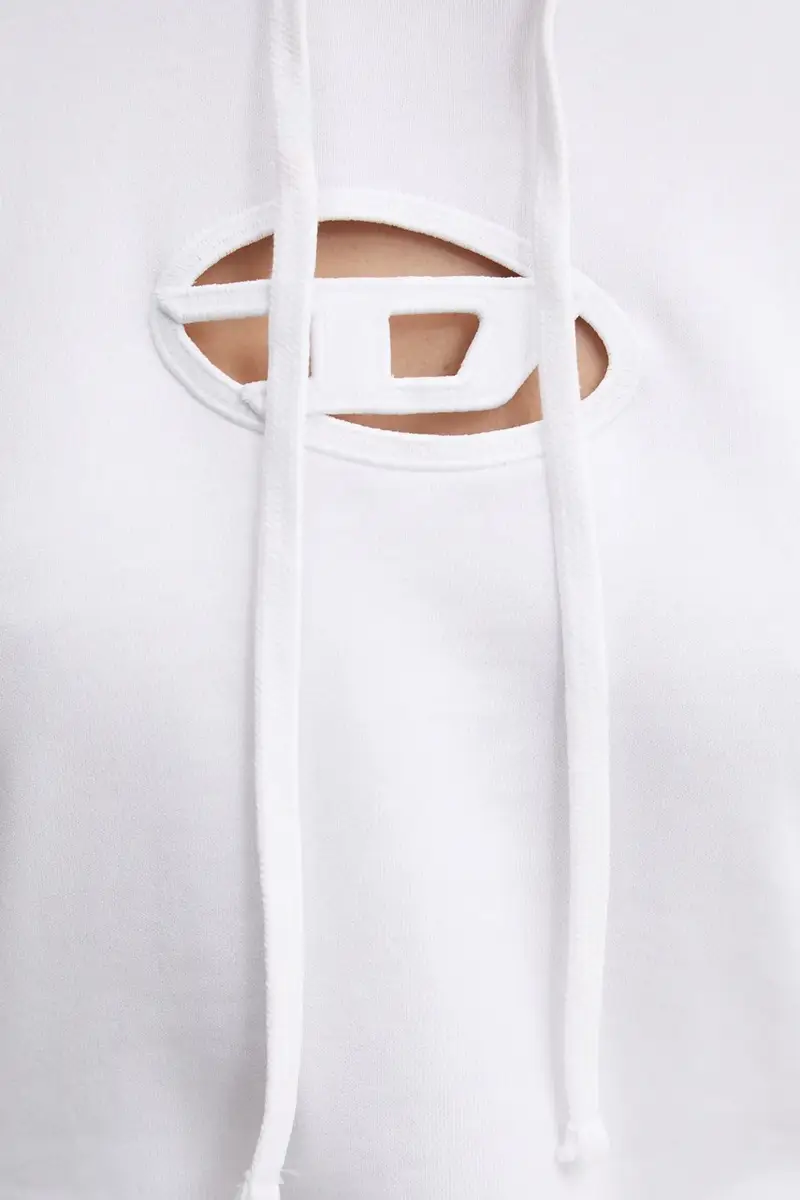 felpa F-SLIMMY-HOOD-OD donna colore bianco con cappuccio con applicazione A15714.0GRAC miniatura 5