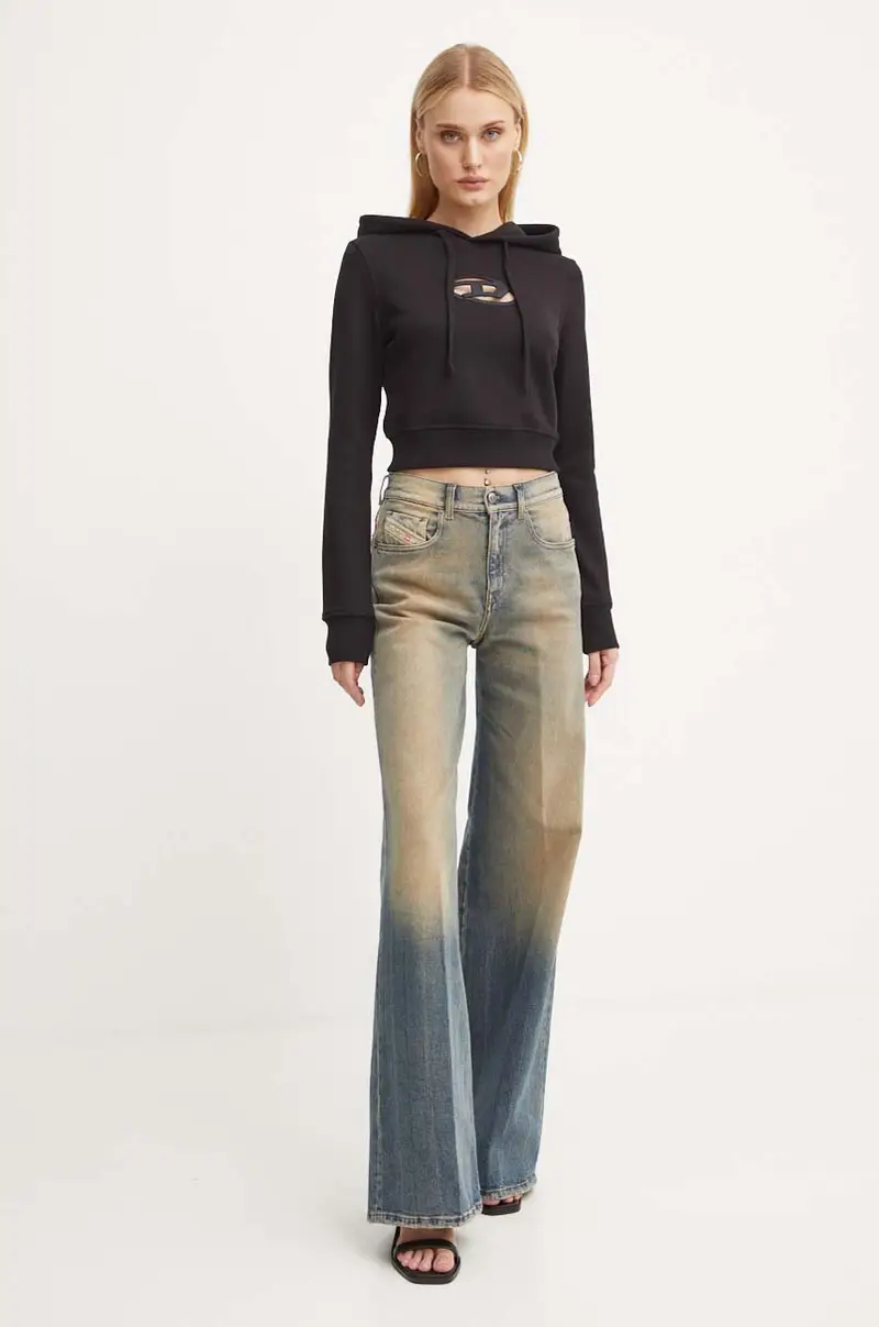 felpa F-SLIMMY-HOOD-OD donna colore nero con cappuccio con applicazione A15714.0GRAC miniatura 2