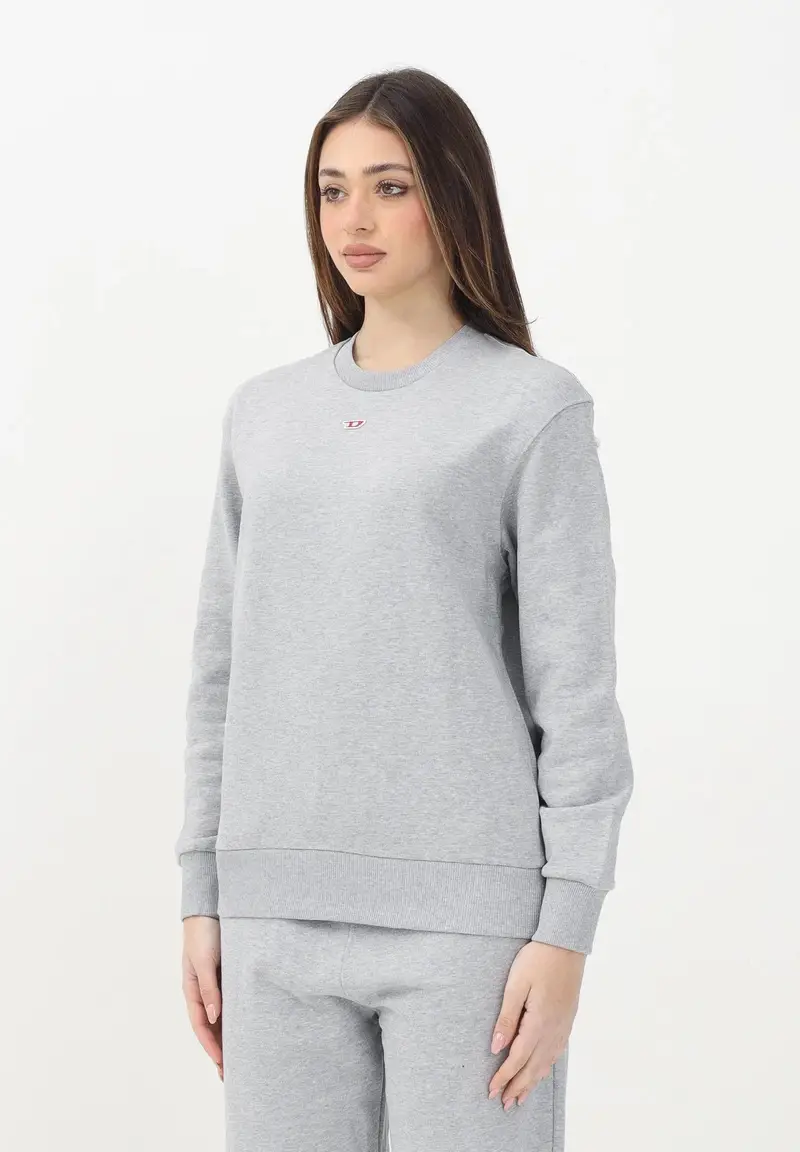 DIESEL Felpa girocollo Sginnd Over grigia per donna, ragazzi e bambini