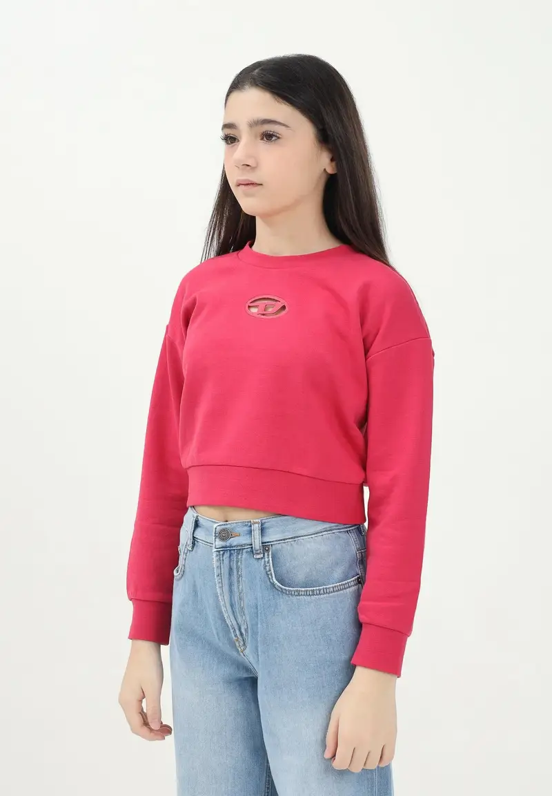 DIESEL Felpa girocollo Straslium rosso fragola per donna, ragazze e bambine miniatura 3