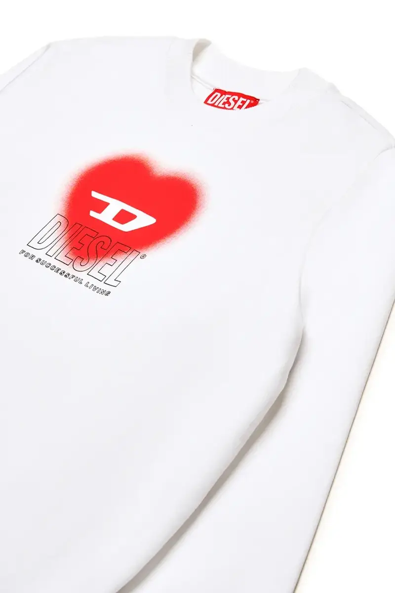 felpa in cotone bambino/a SCACUORE SWEAT-SHIRT colore bianco J02230 miniatura 3