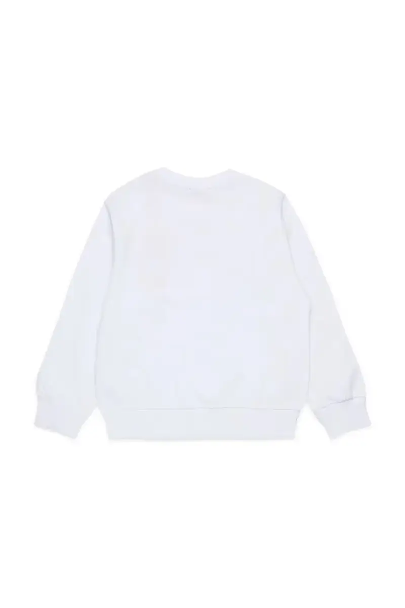 felpa in cotone bambino/a SGINNL8 OVER SWEAT-SHIRT colore bianco J02040 miniatura 2