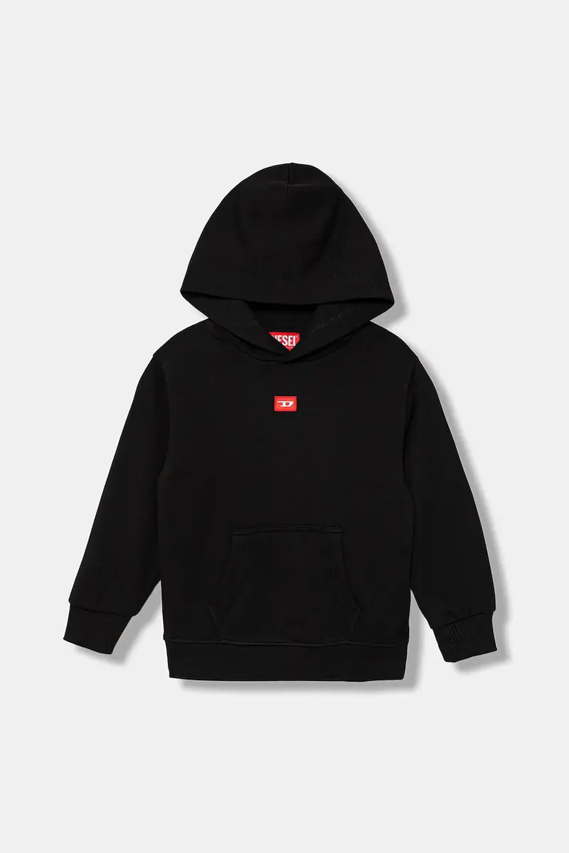 felpa in cotone bambino/a SXGINHOOD OVER SWEAT-SHIRT colore nero con cappuccio J02502