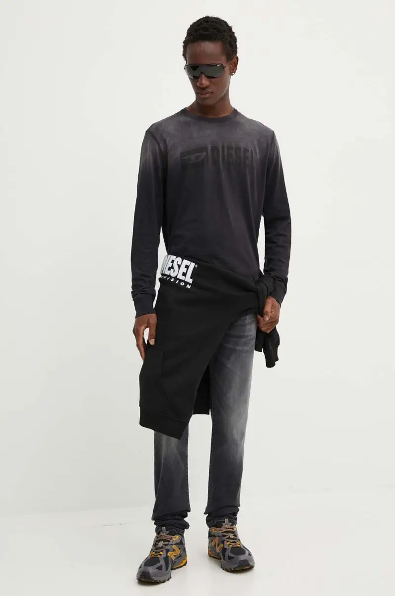 felpa in cotone BOXT-HOOD-DIV uomo colore nero con cappuccio con applicazione A14945.0GEAD miniatura 2