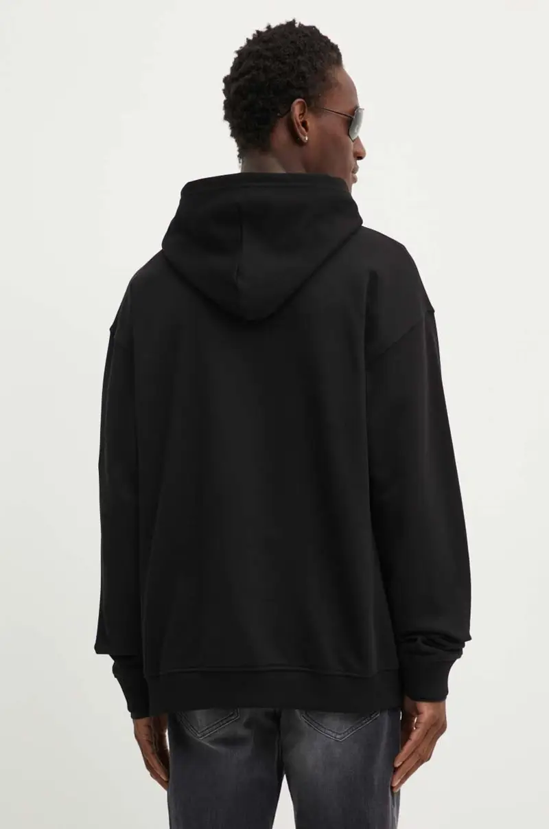 felpa in cotone BOXT-HOOD-DIV uomo colore nero con cappuccio con applicazione A14945.0GEAD miniatura 3