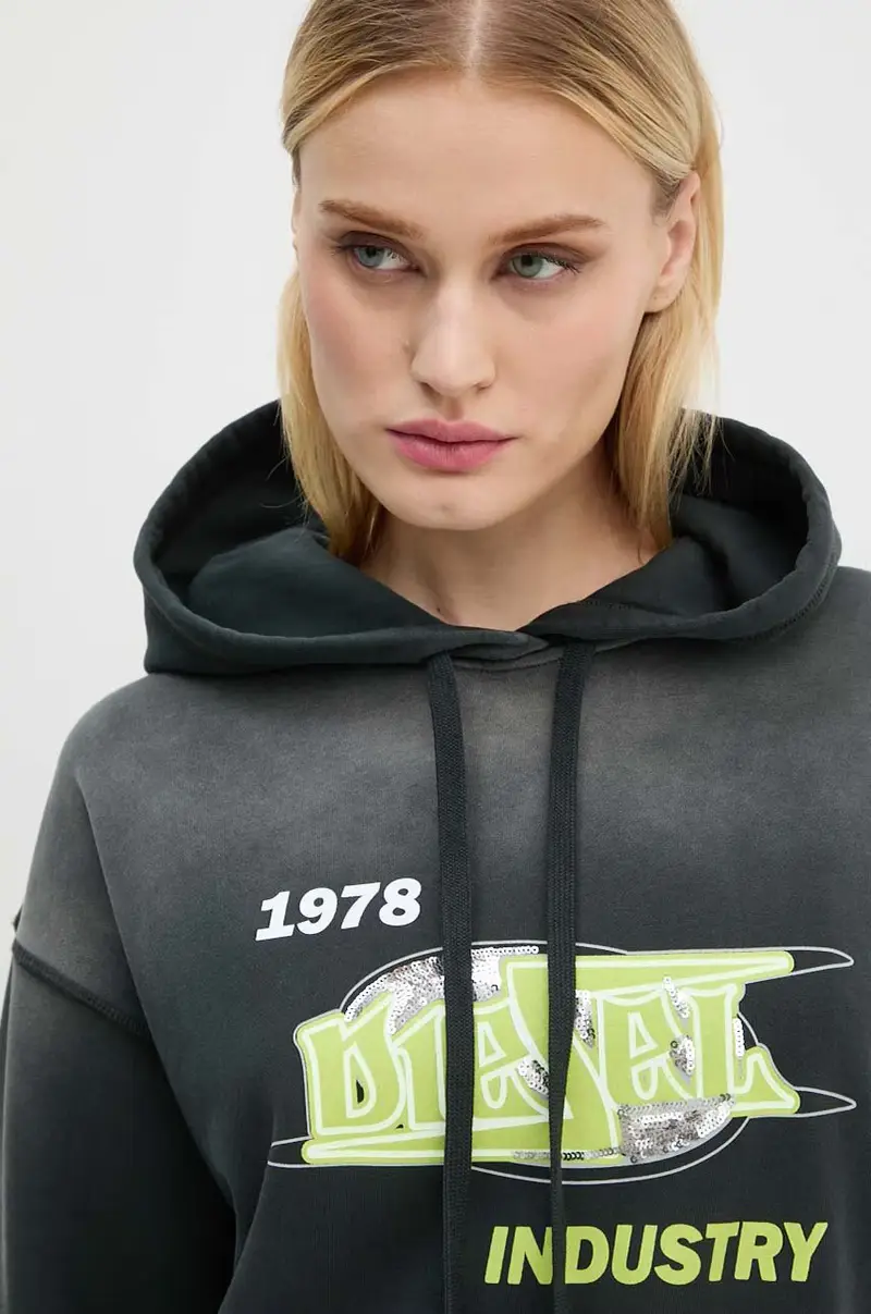 felpa in cotone F-BUXT-HOOD-P2 donna colore nero con cappuccio A15386.0PHAQ Grigio miniatura 4