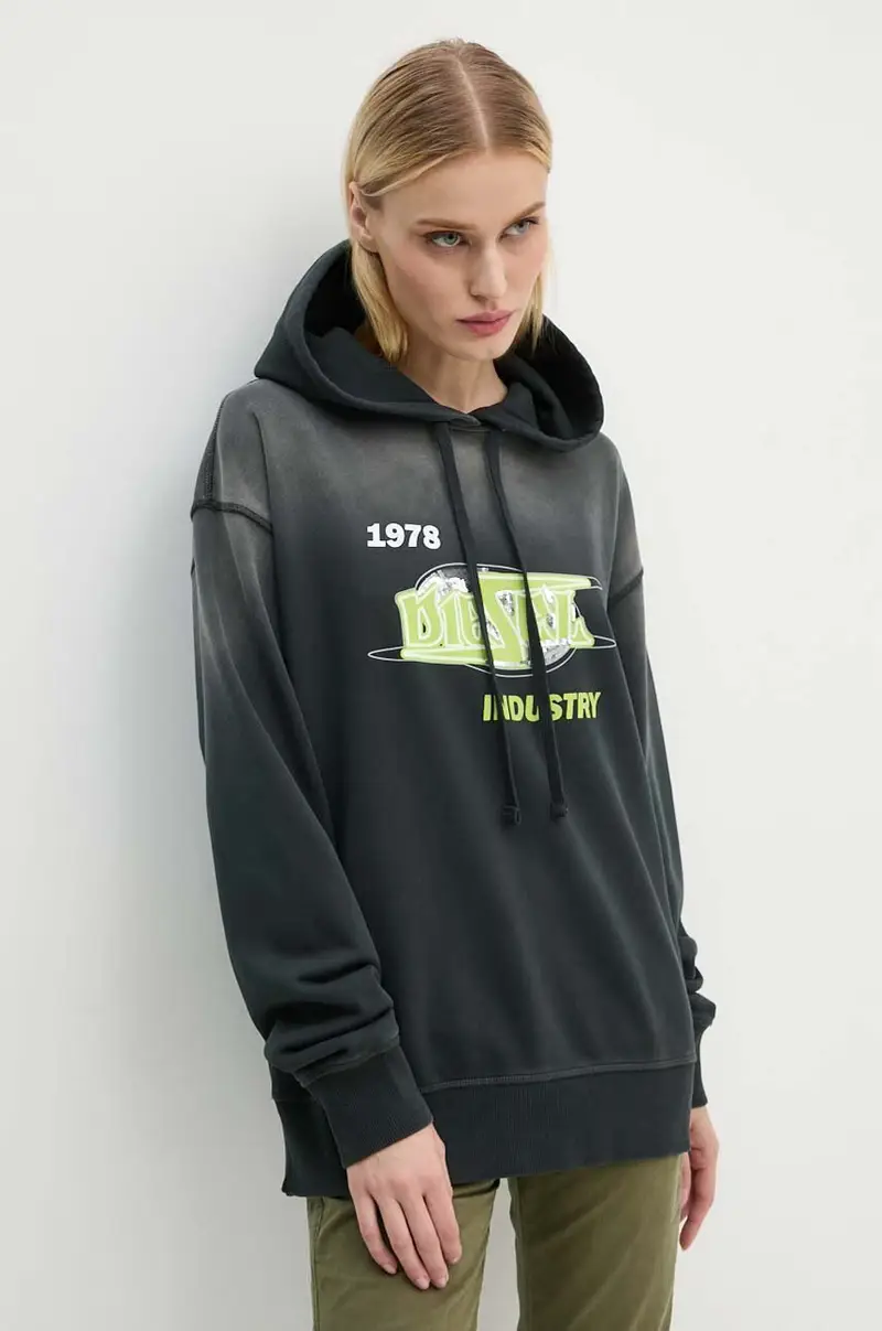 felpa in cotone F-BUXT-HOOD-P2 donna colore nero con cappuccio A15386.0PHAQ Grigio