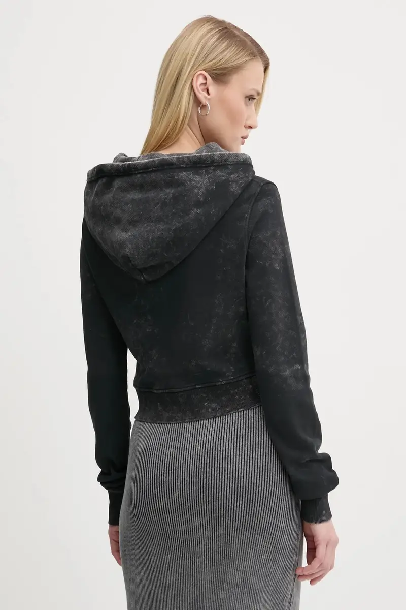 felpa in cotone F-SLIMMY-HOOD-P5 SWEAT-SHIRT donna colore nero con cappuccio A14492.0IPAC miniatura 3