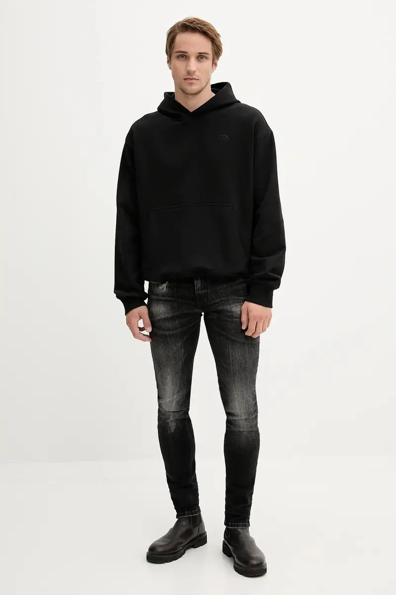 felpa in cotone MACS-HOOD-MEGOVAL-D uomo colore nero con cappuccio A11304.0GYCJ miniatura 2