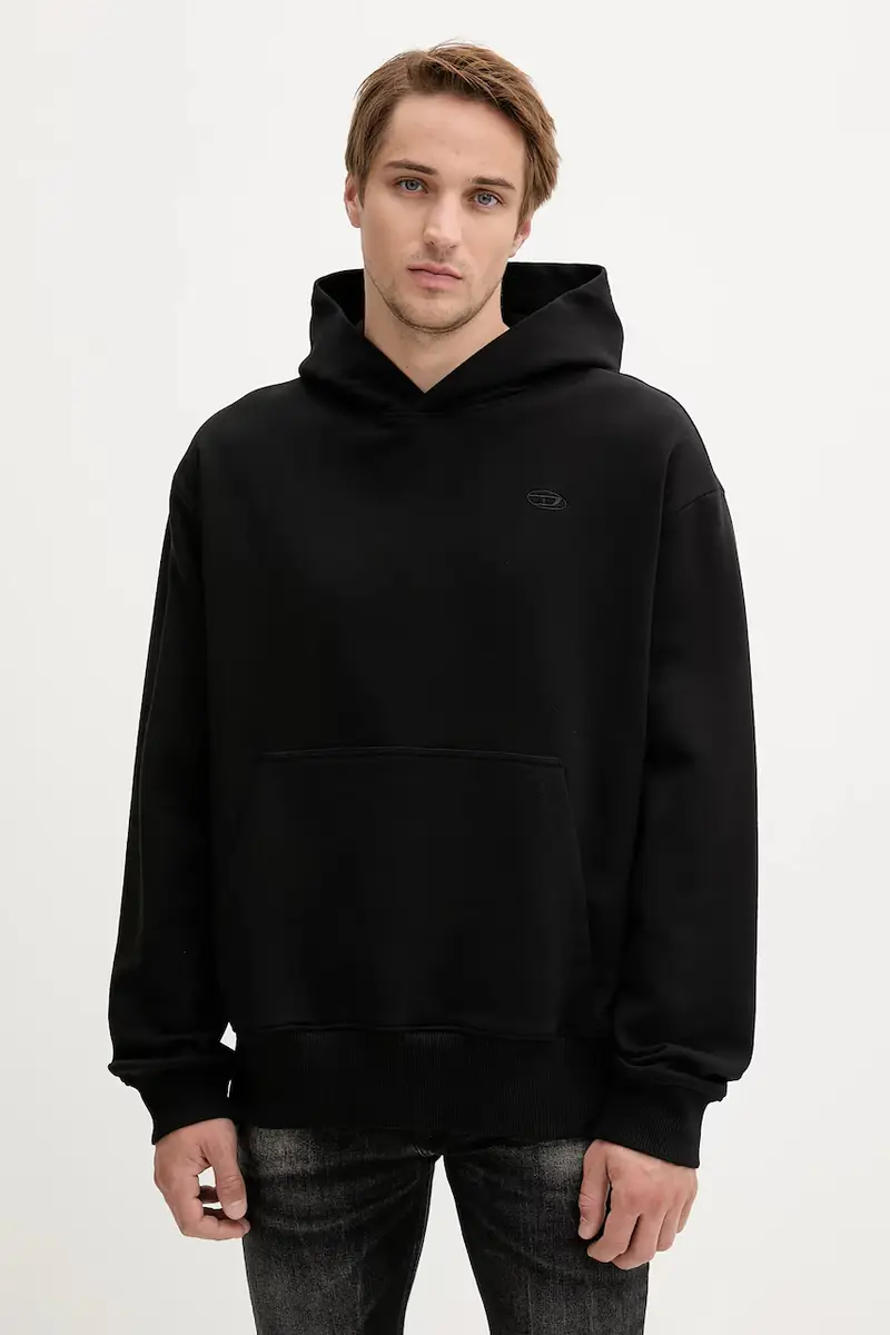 felpa in cotone MACS-HOOD-MEGOVAL-D uomo colore nero con cappuccio A11304.0GYCJ miniatura 3