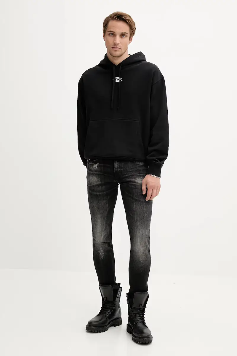 felpa in cotone MACS-HOOD-OD uomo colore nero con cappuccio con applicazione A09856.0BMBJ miniatura 2