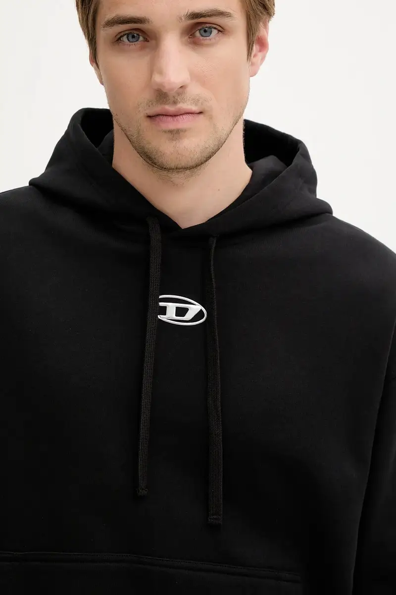 felpa in cotone MACS-HOOD-OD uomo colore nero con cappuccio con applicazione A09856.0BMBJ miniatura 4