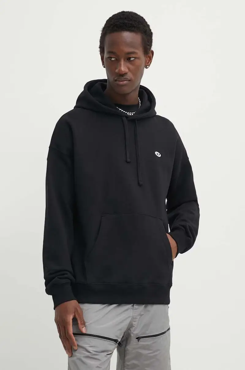 felpa in cotone ROB-HOOD-DOVAL-PJ uomo colore nero con cappuccio A03786.0BKAF