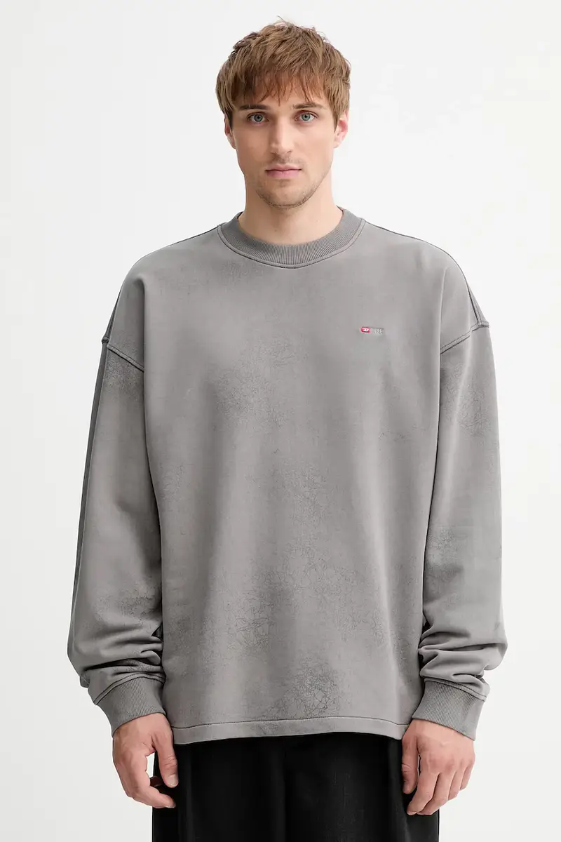 felpa in cotone S-BAXT-T1 uomo colore grigio A19306.0PLBV