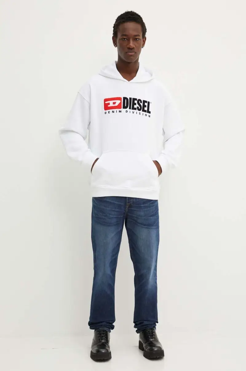 felpa in cotone S-BOXT-HOOD-DIV uomo colore bianco con cappuccio con applicazione A14945.0GEAD miniatura 2