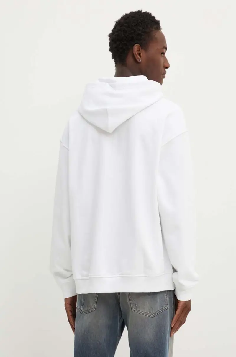 felpa in cotone S-BOXT-HOOD-DIV uomo colore bianco con cappuccio con applicazione A14945.0GEAD miniatura 3