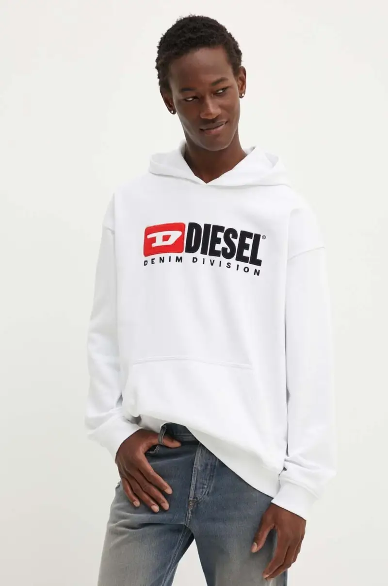 felpa in cotone S-BOXT-HOOD-DIV uomo colore bianco con cappuccio con applicazione A14945.0GEAD miniatura 4