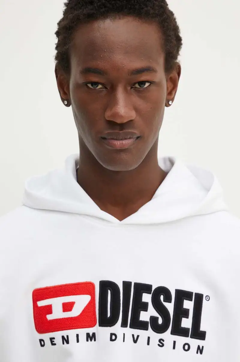 felpa in cotone S-BOXT-HOOD-DIV uomo colore bianco con cappuccio con applicazione A14945.0GEAD