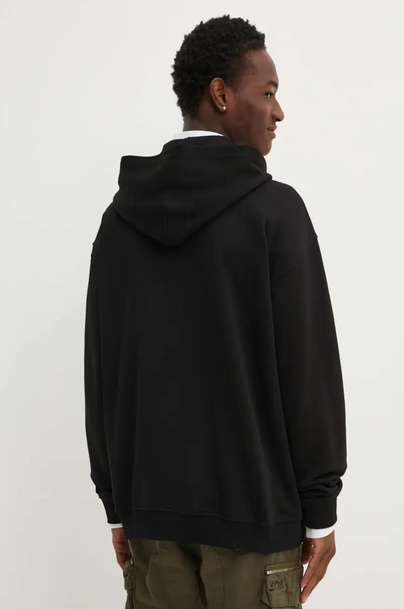 felpa in cotone S-BOXT-HOOD-ZIP-DIV uomo colore nero con cappuccio A14946.0GEAD miniatura 3