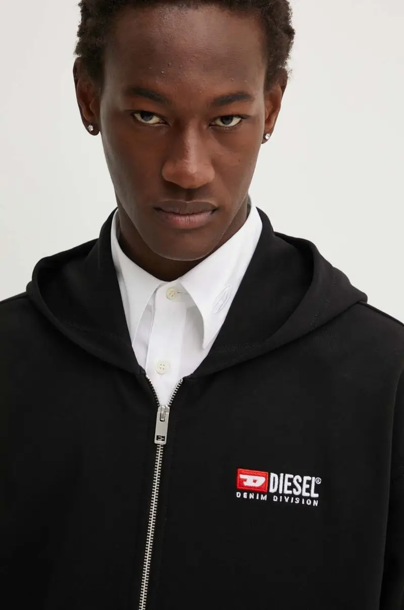 felpa in cotone S-BOXT-HOOD-ZIP-DIV uomo colore nero con cappuccio A14946.0GEAD miniatura 4