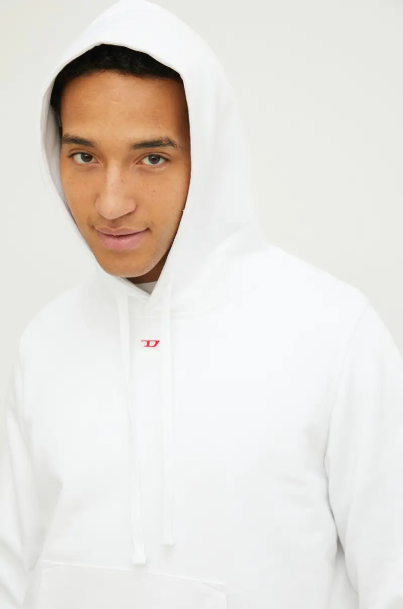 felpa in cotone uomo colore bianco con cappuccio miniatura 4