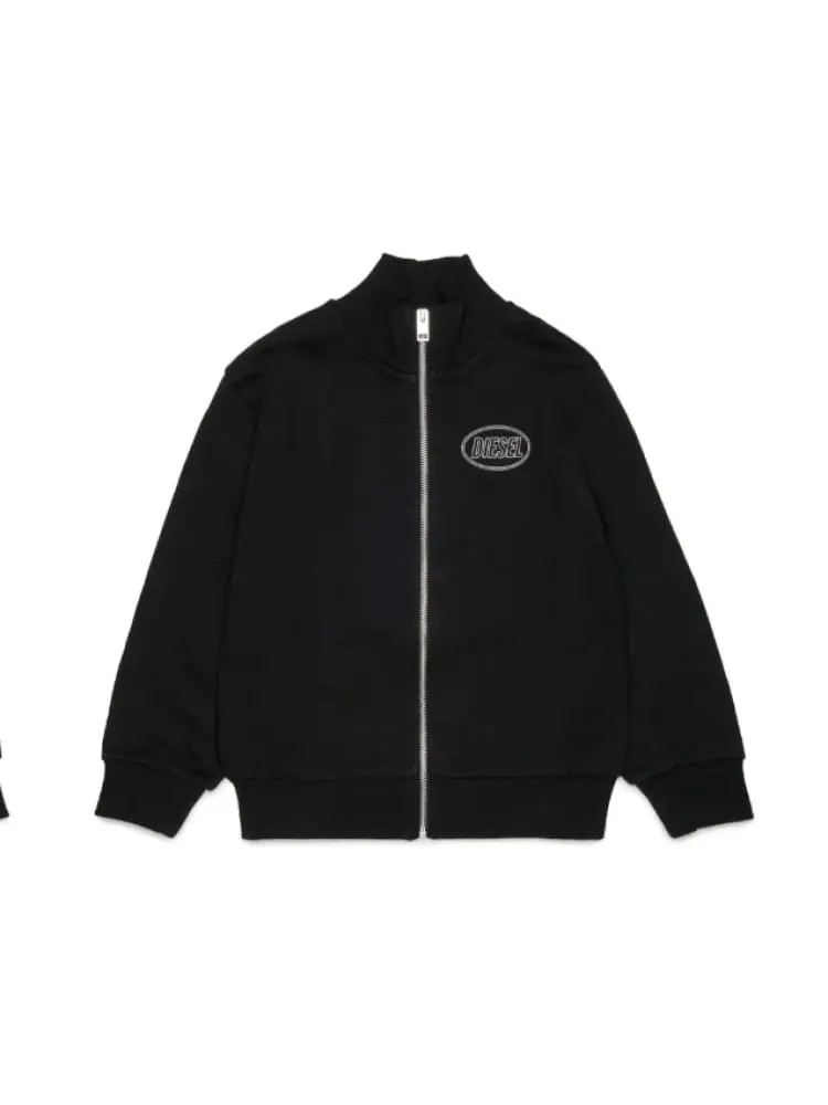 felpa nera bambino con logo