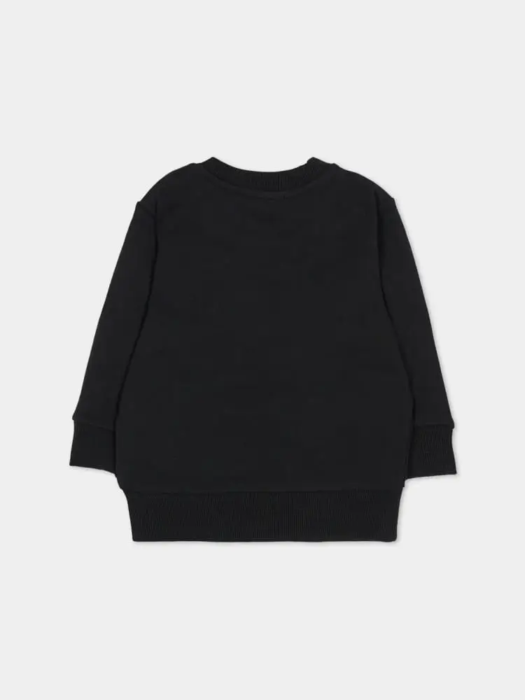 felpa nera neonato maxi logo miniatura 2