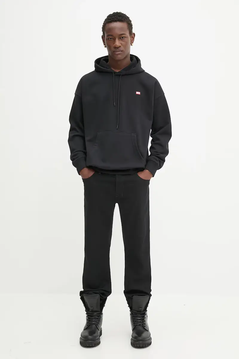 felpa uomo colore nero con cappuccio A16401.0HYAT miniatura 2