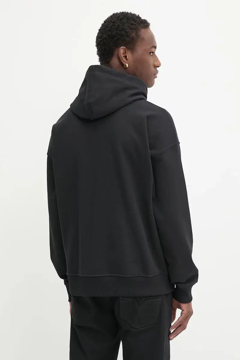 felpa uomo colore nero con cappuccio A16401.0HYAT miniatura 3