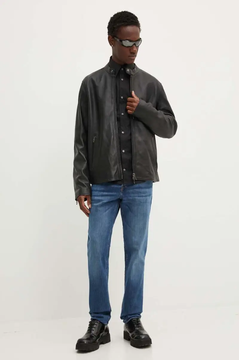 giacca in pelle L-CARVER uomo colore nero A14436.0AJIR miniatura 2