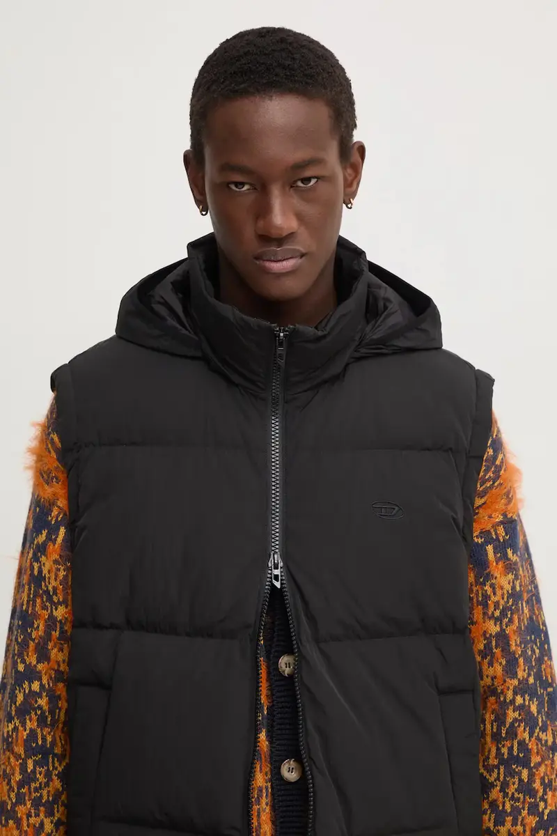 Diesel Gilet Uomo Nero 3626795