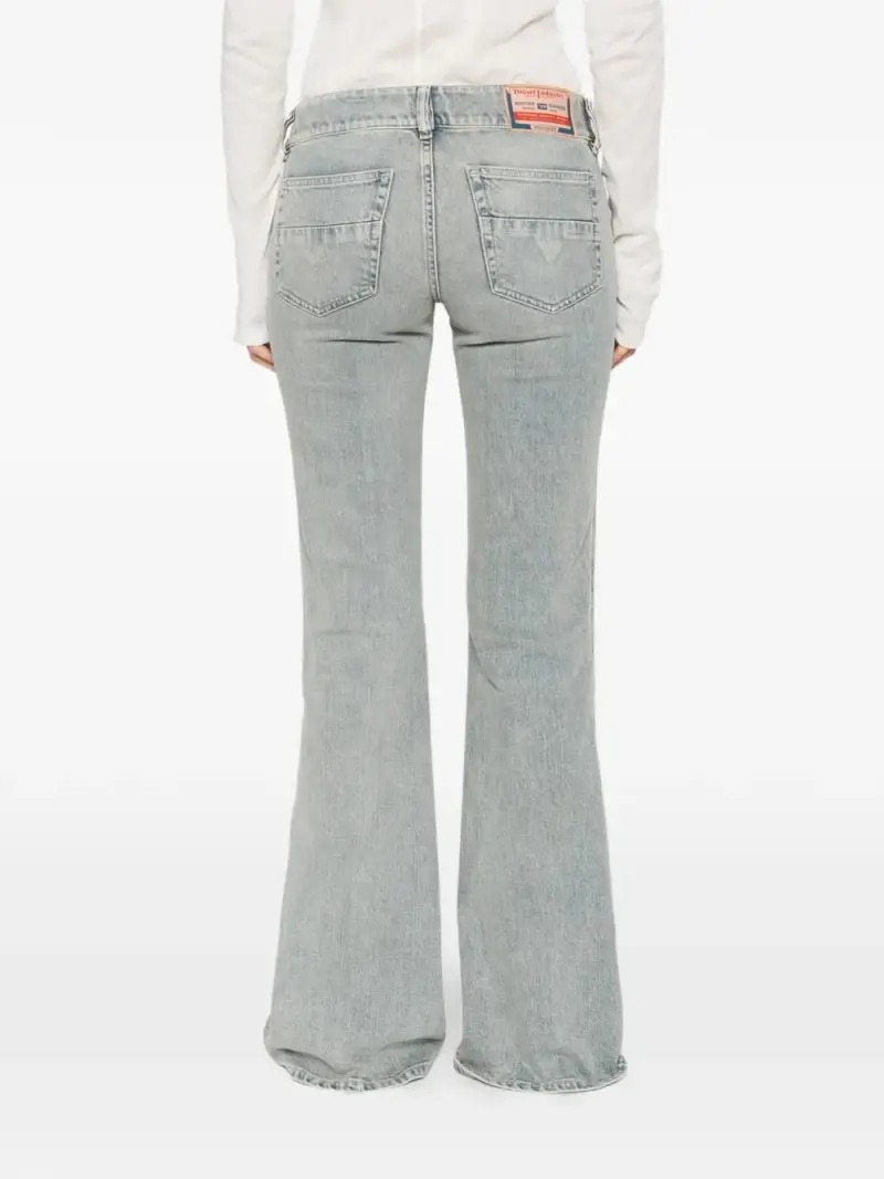 Diesel Pantaloni svasati blu in cotone miniatura 3