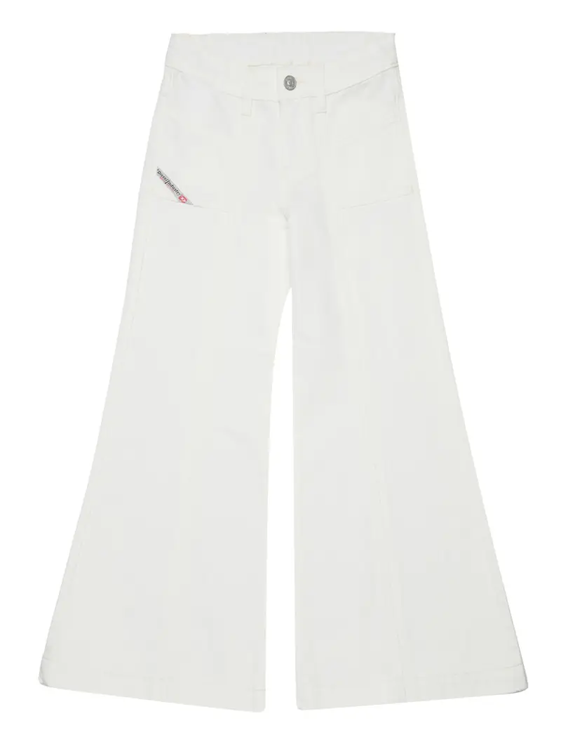 jeans wide diesel da bambina - bianco