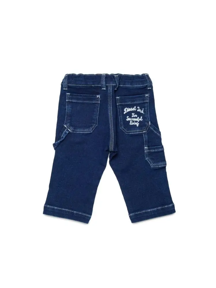 joggjeans infant relaxed fit blu medio con logo ricamato miniatura 3