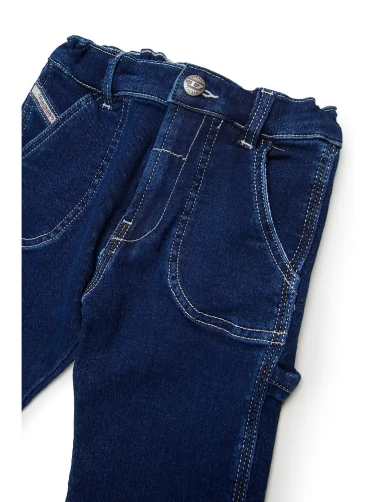 joggjeans infant relaxed fit blu medio con logo ricamato miniatura 5