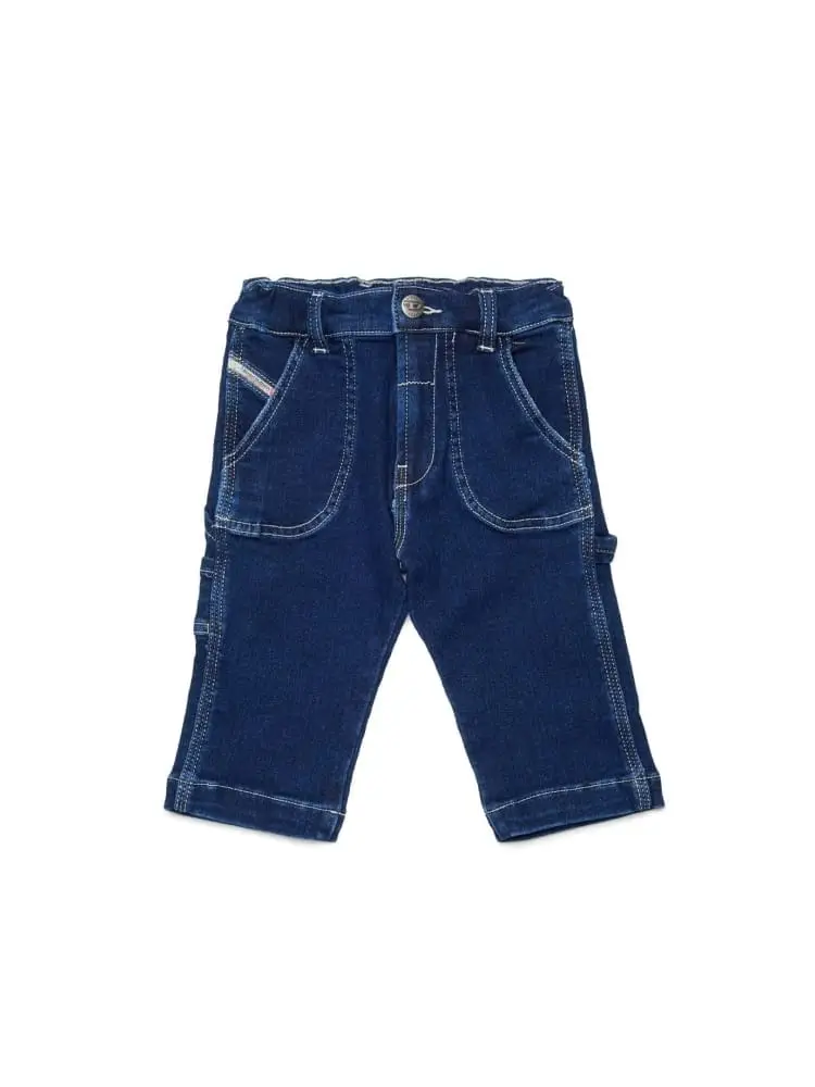 joggjeans infant relaxed fit blu medio con logo ricamato