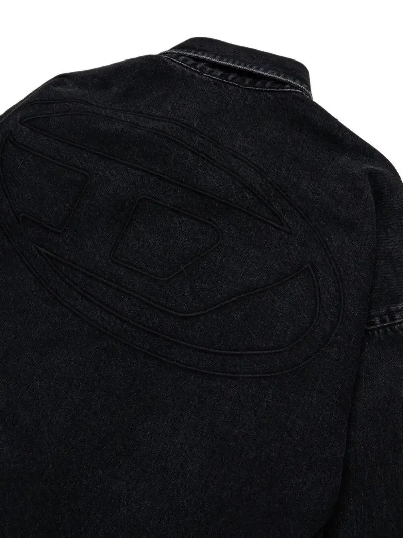 Camicia C-Kama in Cotone con Abbottonatura Frontale Denim Nero miniatura 3