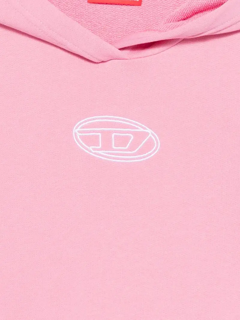 Felpa con Cappuccio e Logo Oval D Rosa miniatura 3