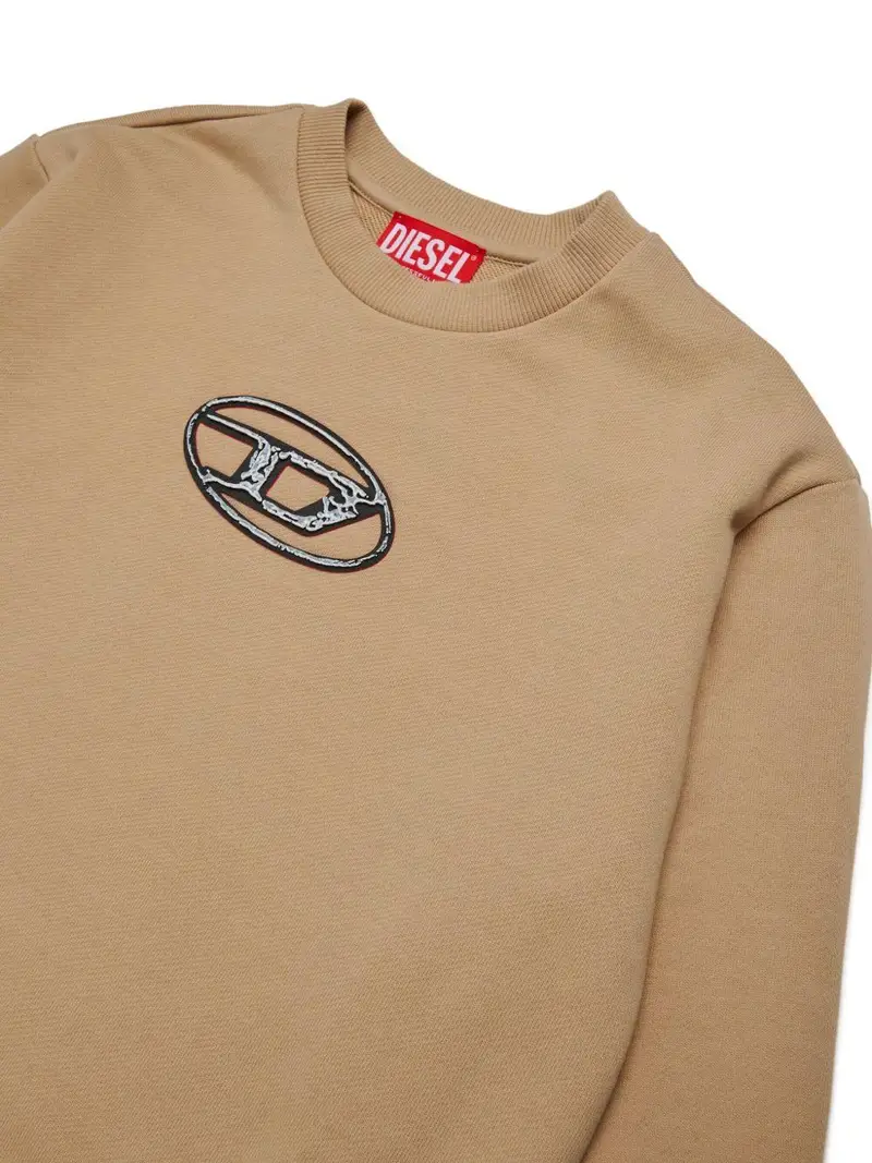 Felpa con Logo Oval D Beige miniatura 3