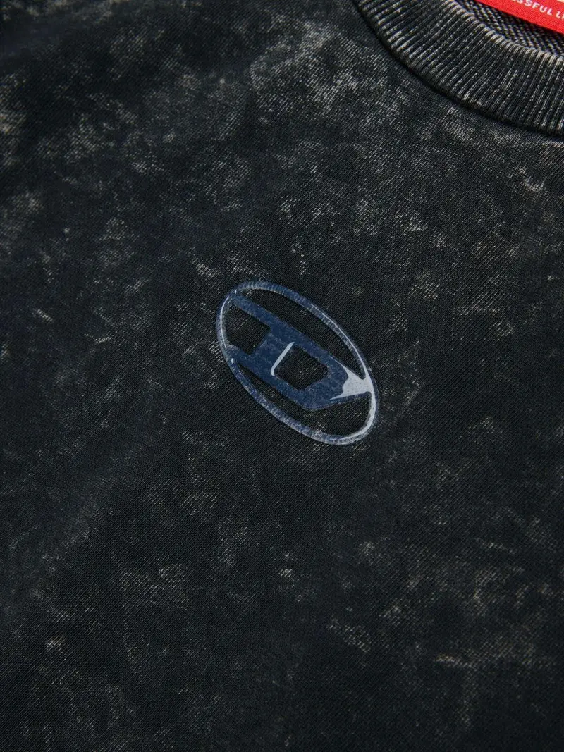 Felpa Slaccy con Logo Ricamato Nero miniatura 2