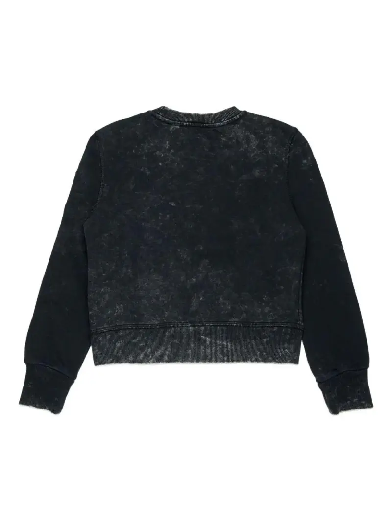 Felpa Slaccy con Logo Ricamato Nero miniatura 3