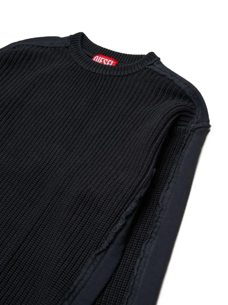 Maglione a Maniche Lunghe con Logo Stampato Nero miniatura 3