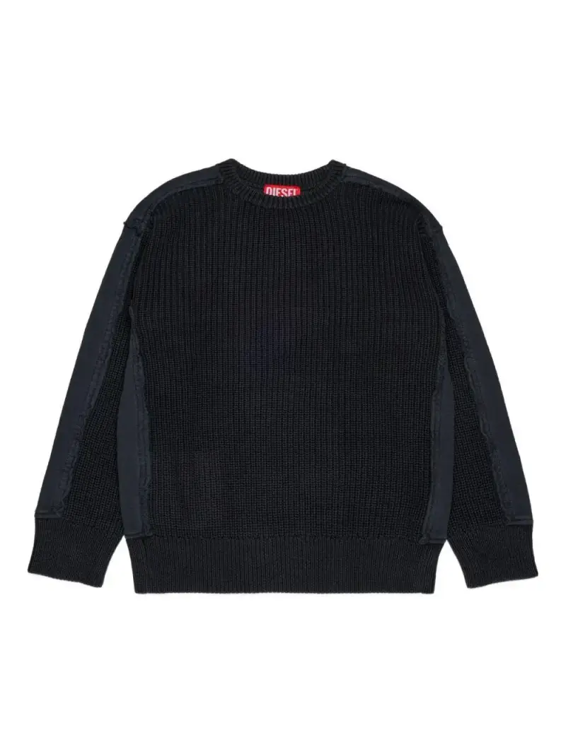 Maglione a Maniche Lunghe con Logo Stampato Nero