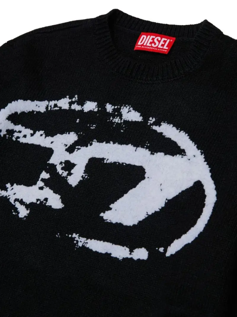 Maglione Nero in Cotone con Logo Stampato miniatura 2