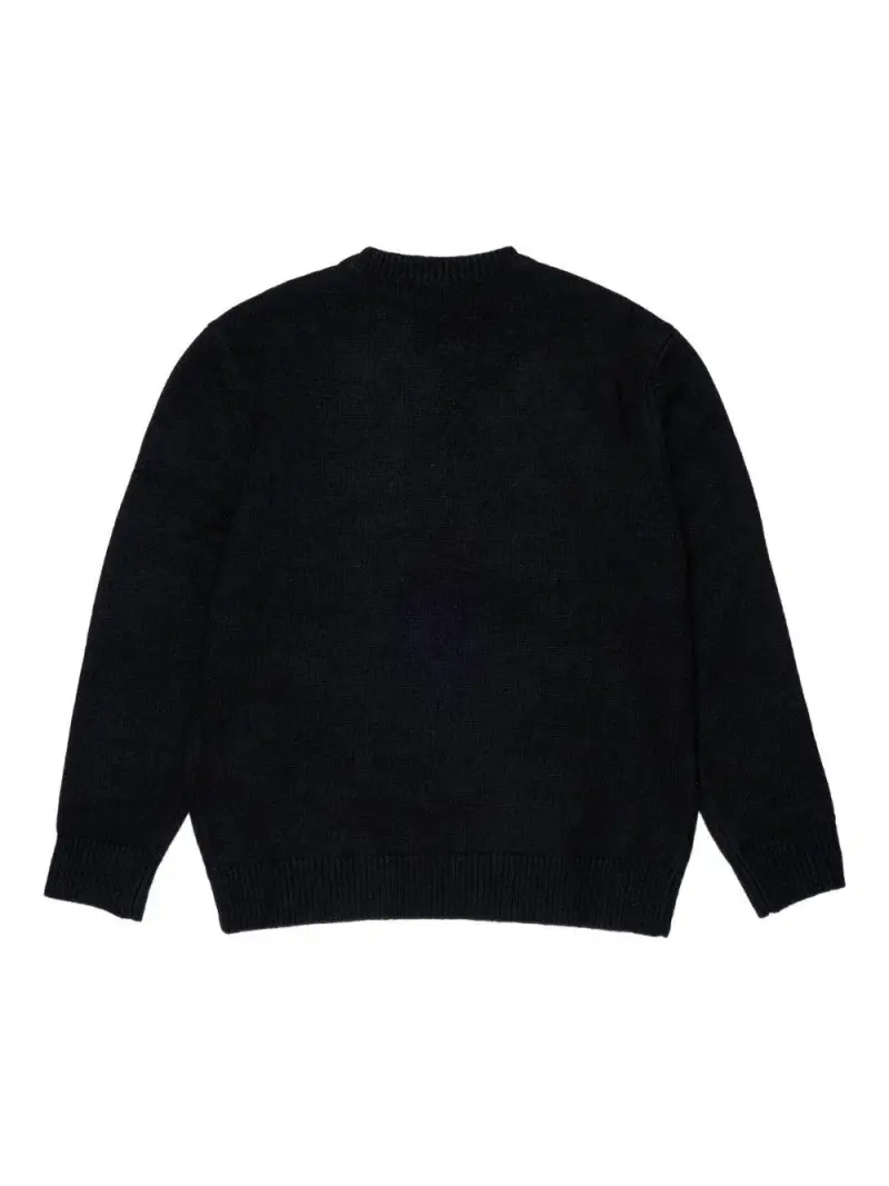 Maglione Nero in Cotone con Logo Stampato miniatura 3